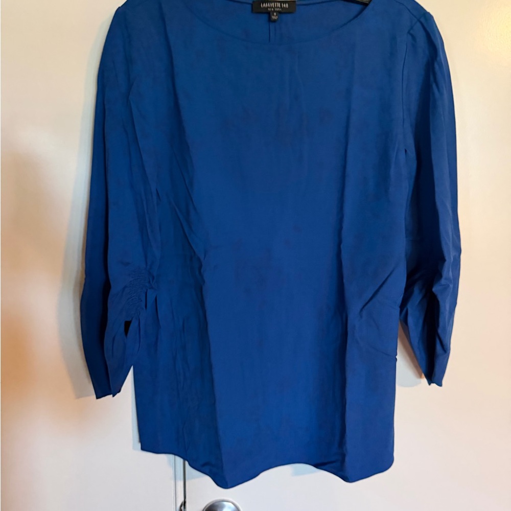 Lafayette 148 ruched sleeve top